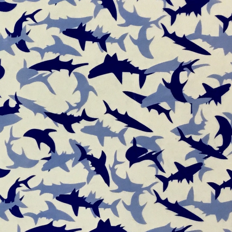 BLUE SHARKS|LM HALF METER WIDE 50CM X 100CM